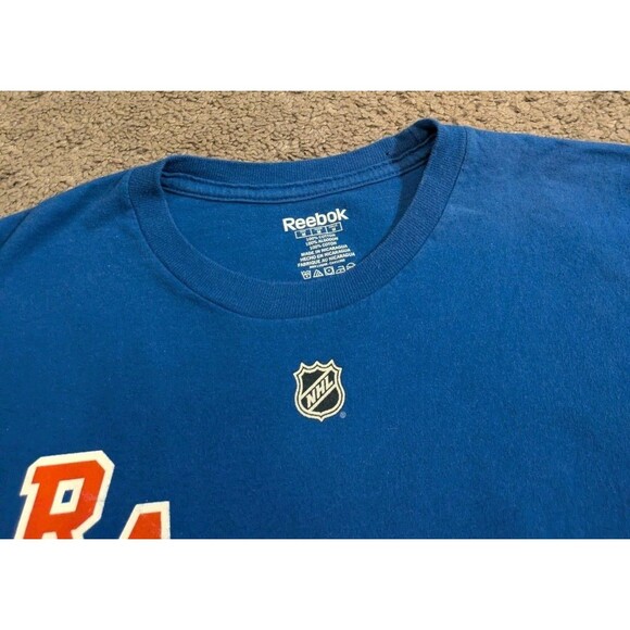 Reebok New York Rangers Henrik Lundqvist Blue T-Shirt Jersey Men's Medium - Picture 4 of 6